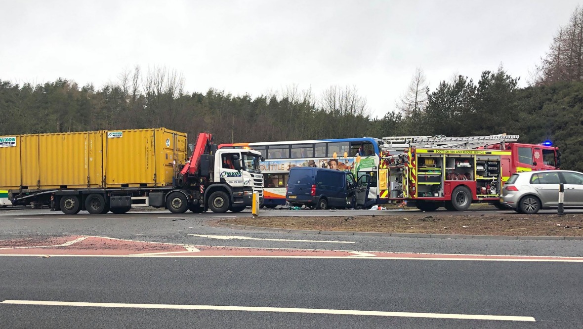 A90: Emergency services responded around 8.10am.