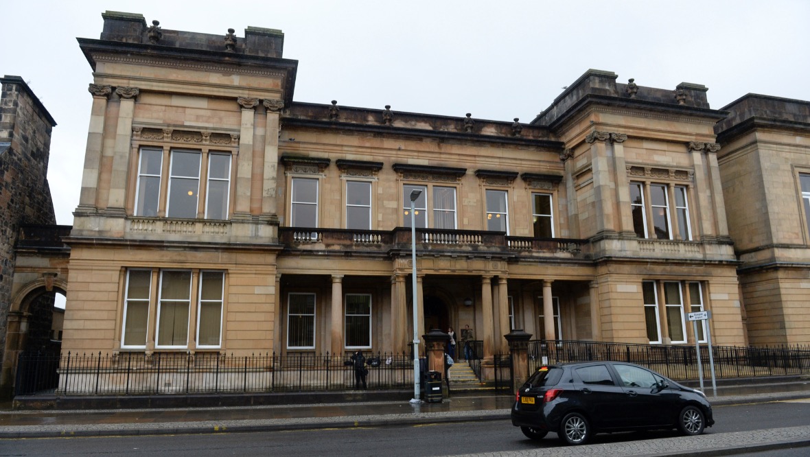 Three men appear in court after crash between stolen BMW and police car in Bearsden