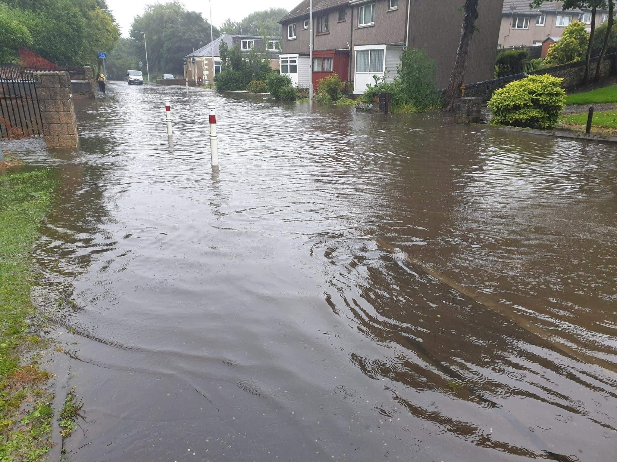 Foulford Road: Flooding in Cowdenbeath. Pic: Fife Jammers Facebook