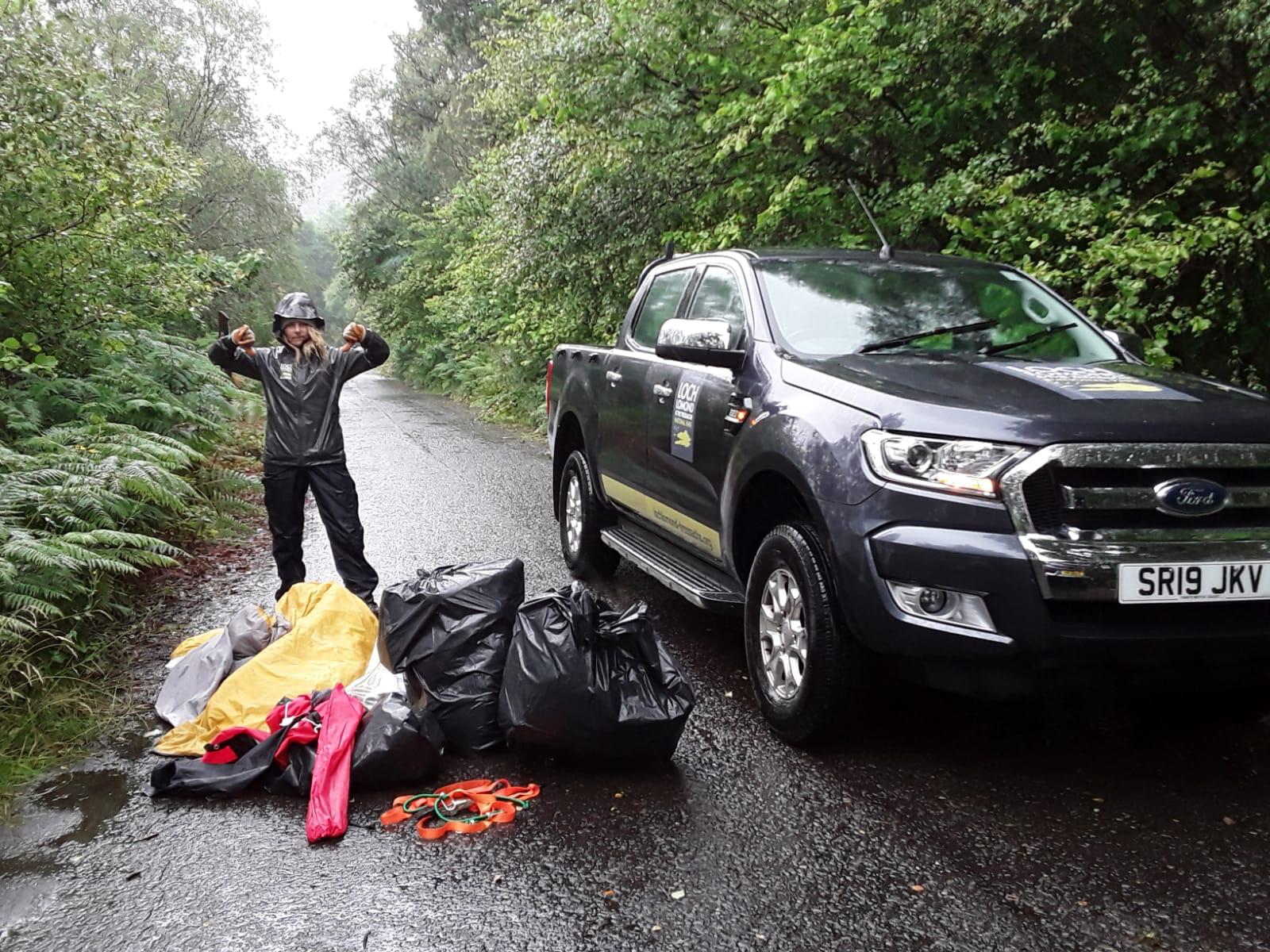 The team collected 81 additional bin bags of waste in just two days. @lomondtrossachs<br>”/><cite class=cite></cite></div><figcaption aria-hidden=true>The team collected 81 additional bin bags of waste in just two days. @lomondtrossachs<br> <cite class=hidden></cite></figcaption></figure><p>They posted images of their rubbish haul on social media and wrote: “Our staff and volunteers are out fighting the tidal wave of litter that has been left in the National Park.</p><p>“In the past two days alone we collected 81 bin bags and assorted camping litter. This is in addition our normal weekly collections.”</p><figure class=