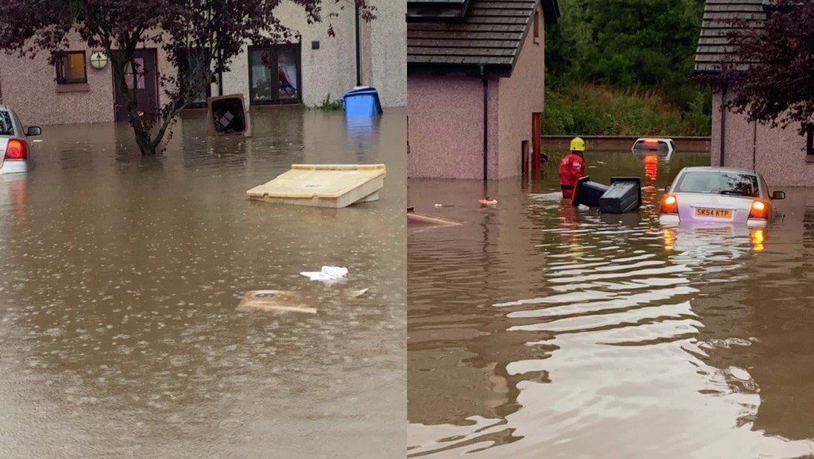 Waterlogged: Rescue crews in Broxburn. Pictures by Daniel Anderson
