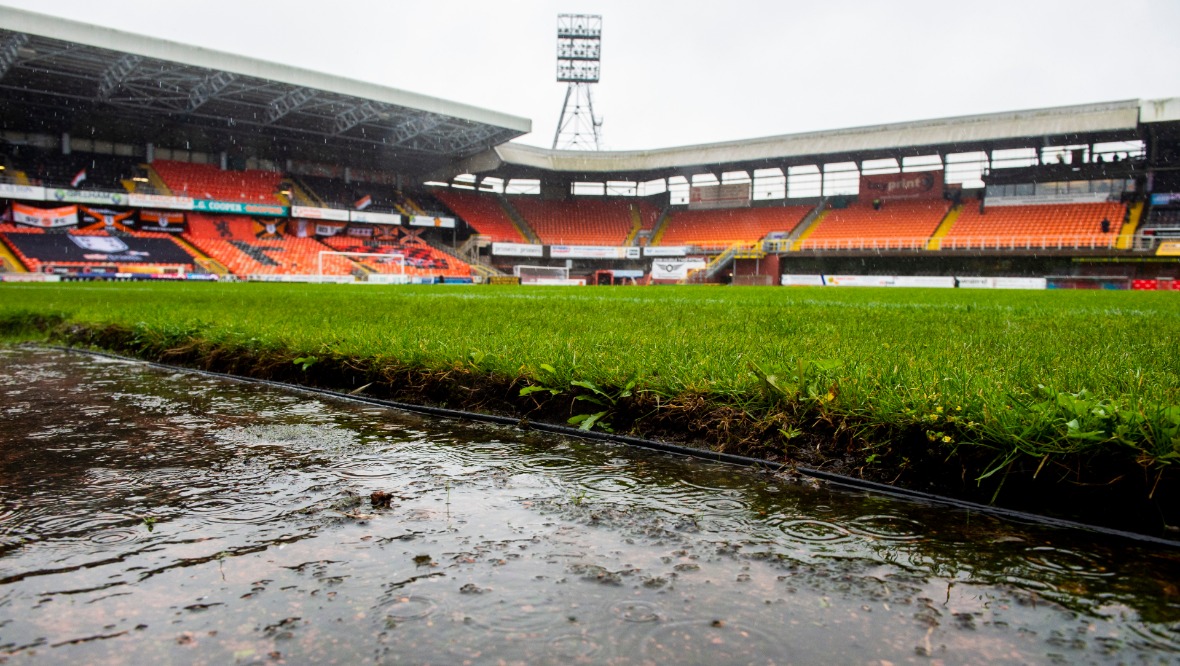 Abandoned: Dundee United v Sheffield United called off at half-time. <strong>SNS</strong>”/><cite class=cite></cite></div><figcaption aria-hidden=true>Abandoned: Dundee United v Sheffield United called off at half-time. <strong>SNS</strong> <cite class=hidden></cite></figcaption></figure><p>STV meteorologist Sean Batty said: “By the end of Tuesday it’s likely that some areas around the Lothians, Fife and Angus will have had about a third of a month’s worth of rainfall.</p><p>“The heavy rain will have small river and burns running at high levels, and this could lead to some localised flood issues in prone areas with the rain set to continue into Wednesday morning before clearing east.”</p><p>Sean added: “The strongest winds will transfer to the coast of Aberdeenshire, Angus and Fife later with the possibility here of gusts up to 55mph during Tuesday afternoon and evening.</p><figure class=