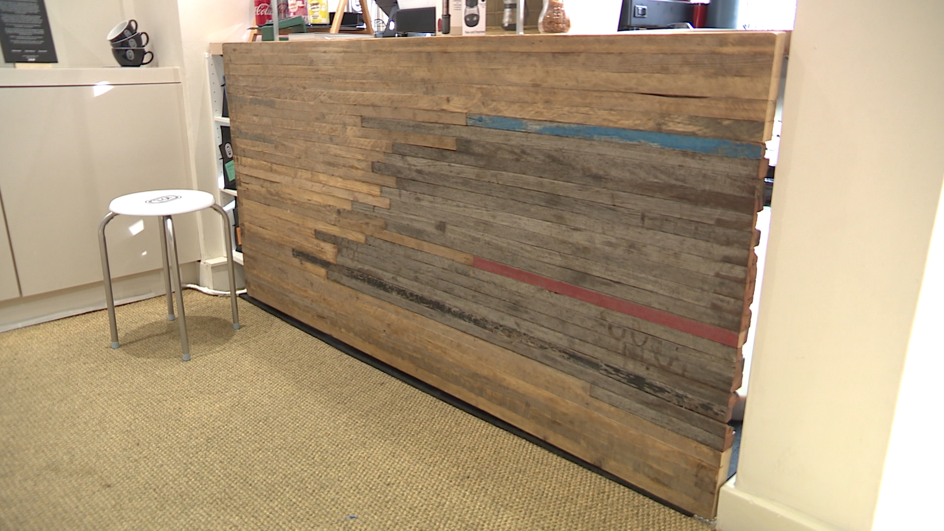 Track: The front of the coffee bar is made from part of Meadowbank Velodrome.