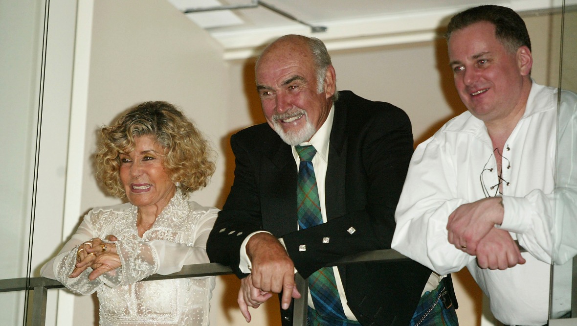 Sir Sean with wife Micheline Roquebrune and then-First Minister Jack McConnell during the 2004 Tartan Week in New York.