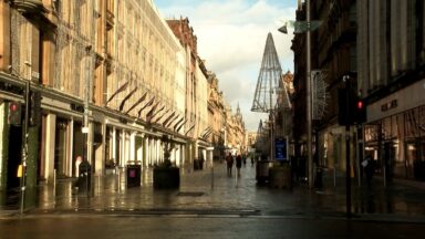 Empty streets in Glasgow as level-four lockdown begins