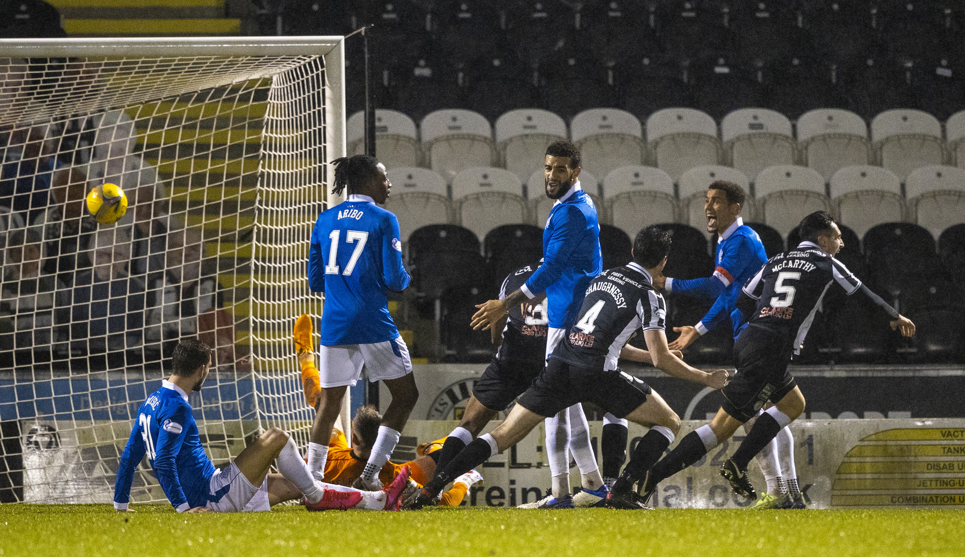 Winner: Conor McArthy scores to make it 3-2 to St Mirren.