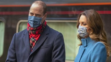 William and Kate arrive in Scotland on royal train tour