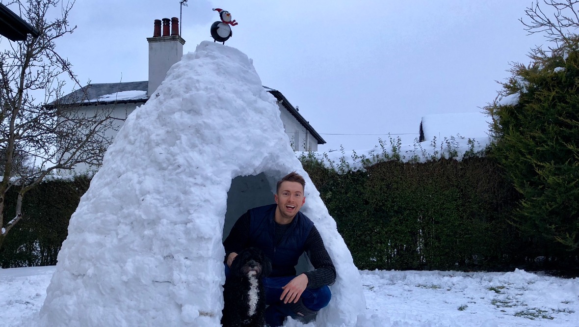 Sean had fun building an igloo during Beast from the East in 2018.