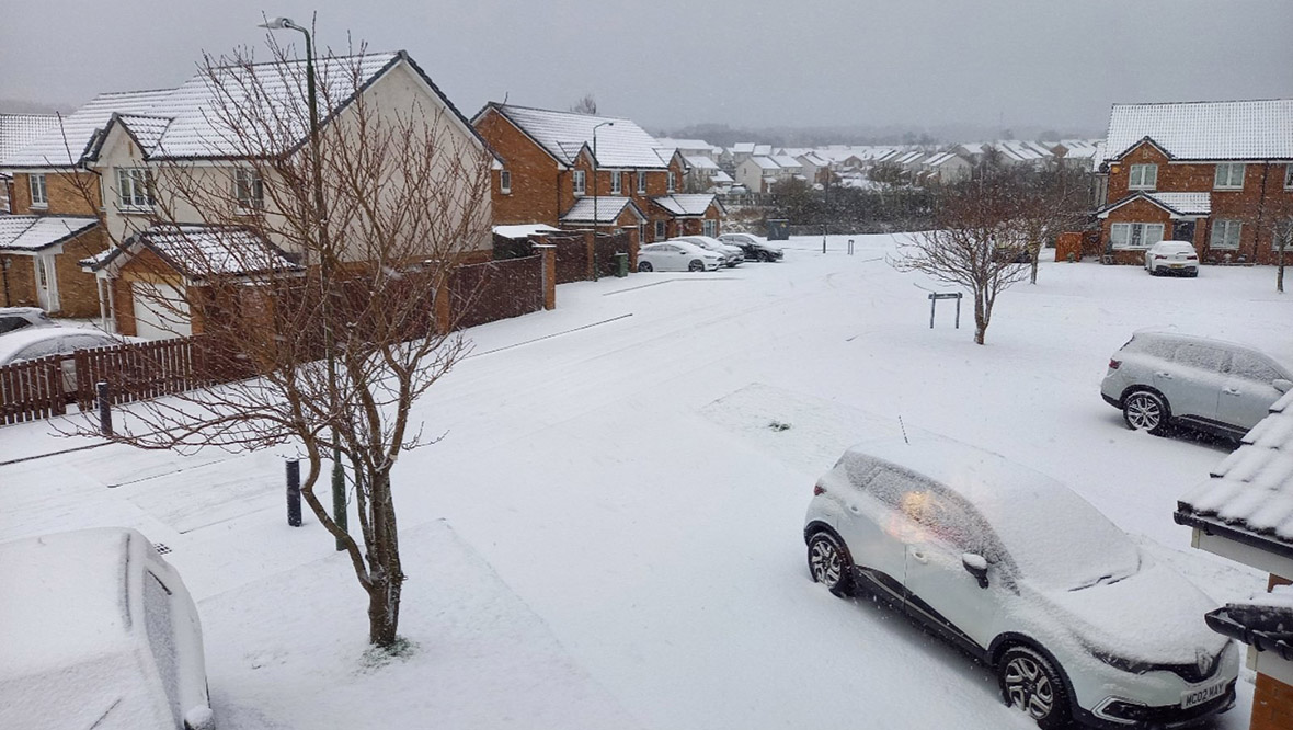Snowy Bonnybridge in the Falkirk council area