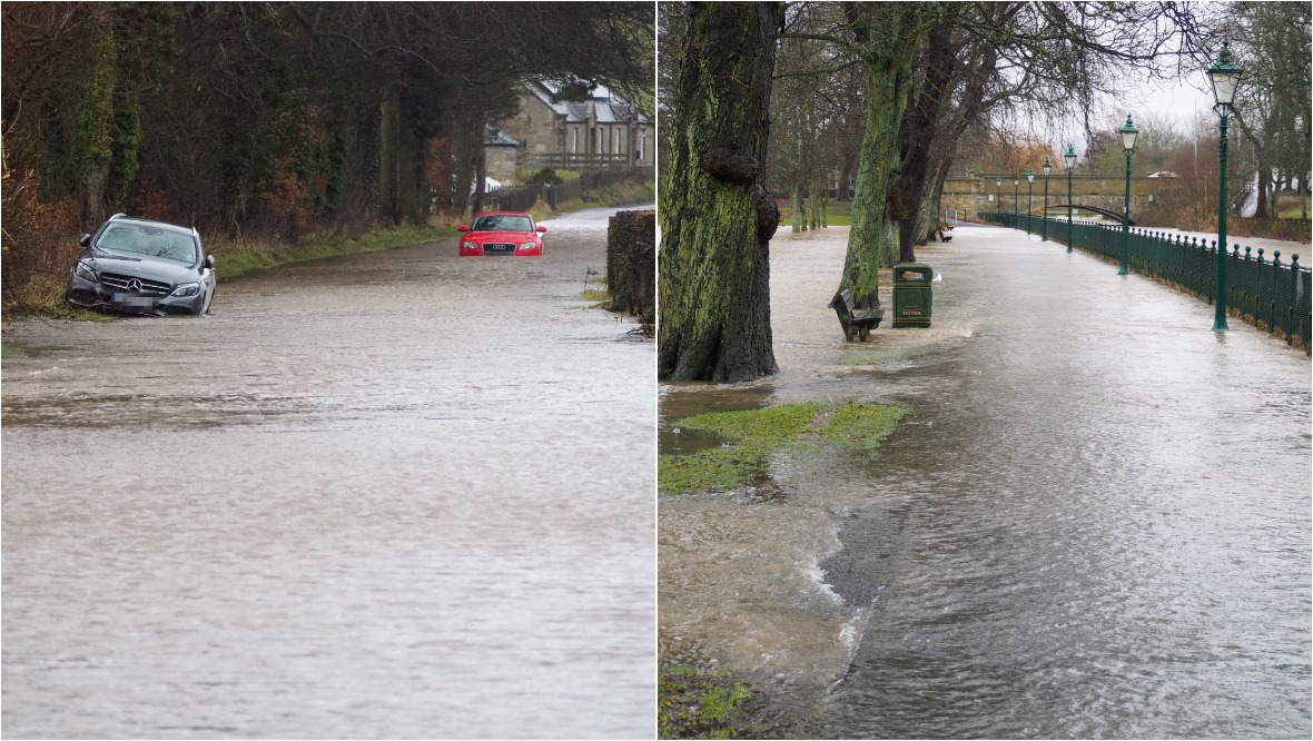 Cars abandoned and streets flooded after river bursts banks