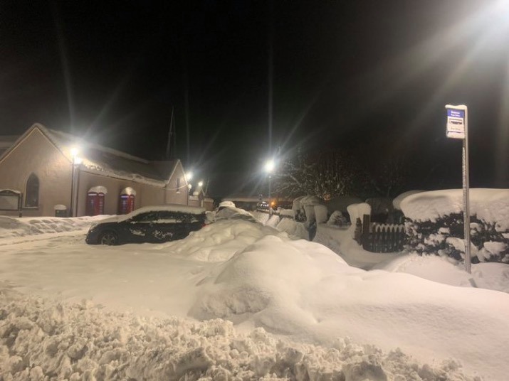 Heavy snow in Braemar. 