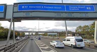 M8 closed after incident leaves debris strewn across road