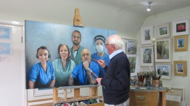 NHS frontline heroes portrait marks anniversary of lockdown