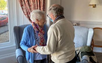 Couple of more than 70 years hug for first time in months