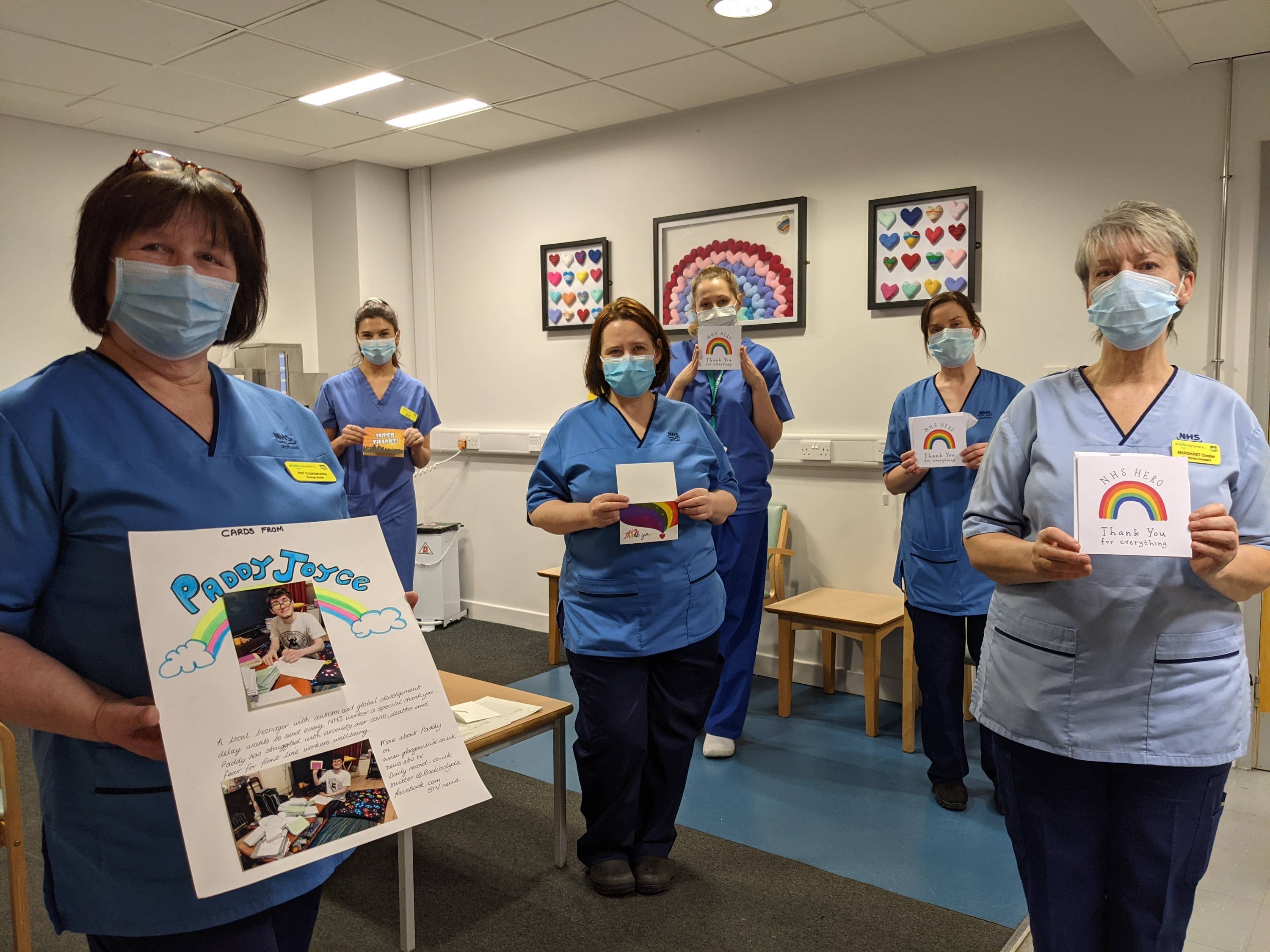Hospital staff have been touched to receive the cards (NHSGGC/PA)