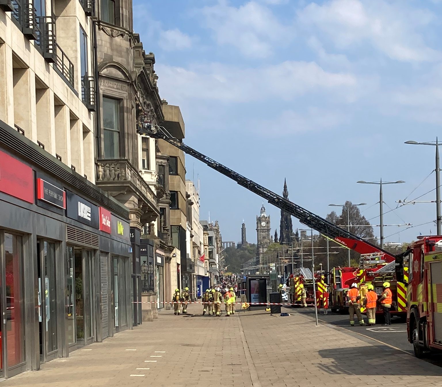 Princes Street: Firefighters at the scene. (Matt Donlan)