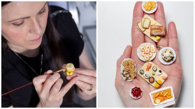 Small appetite: Scot creates tiny dishes for dollhouses