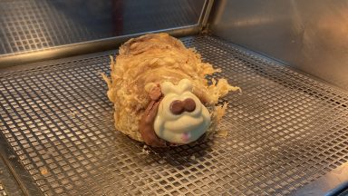 Colin the Caterpillar gets battered in East Kilbride