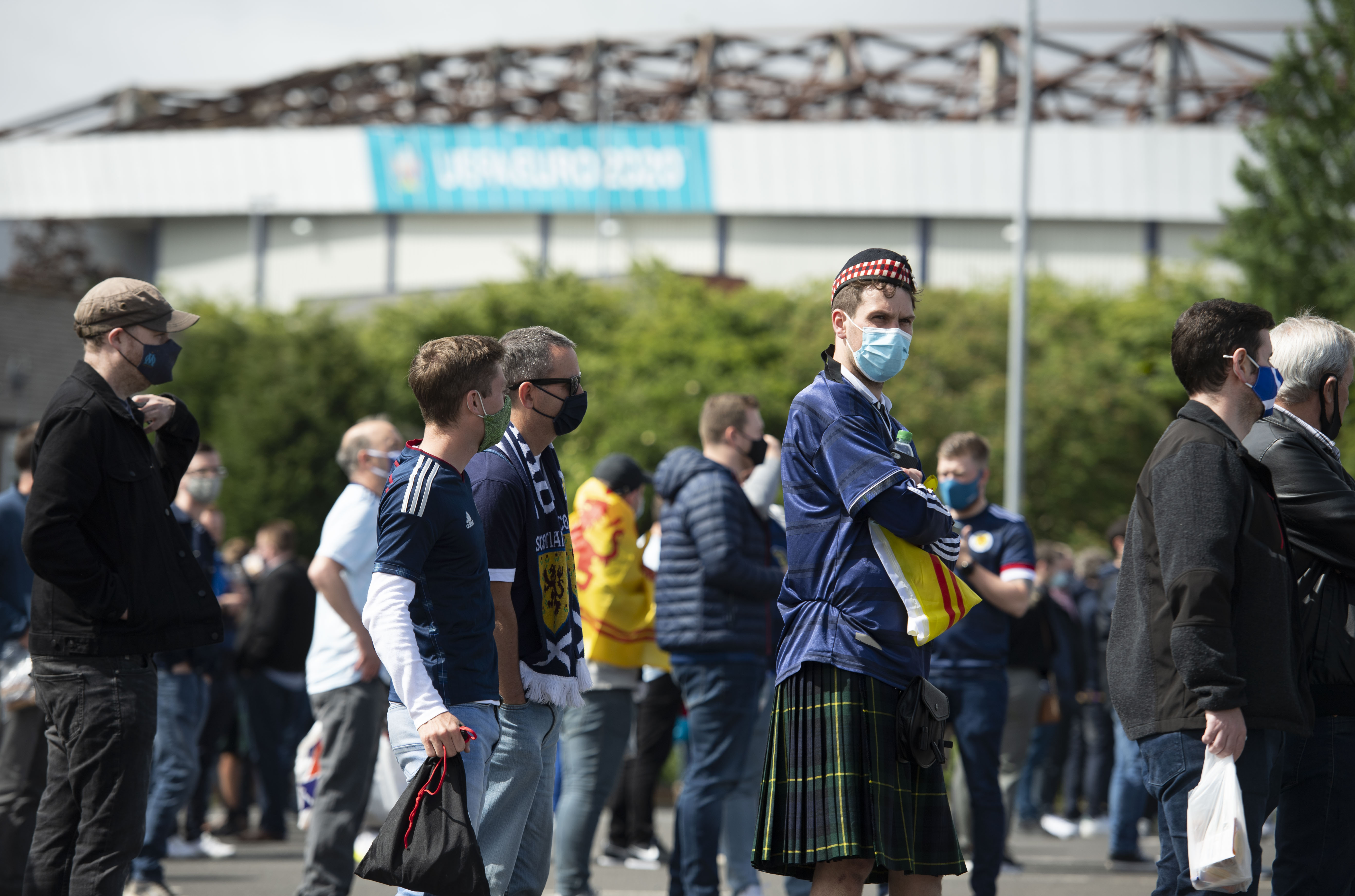 Scotland fans make their way into Hampden.