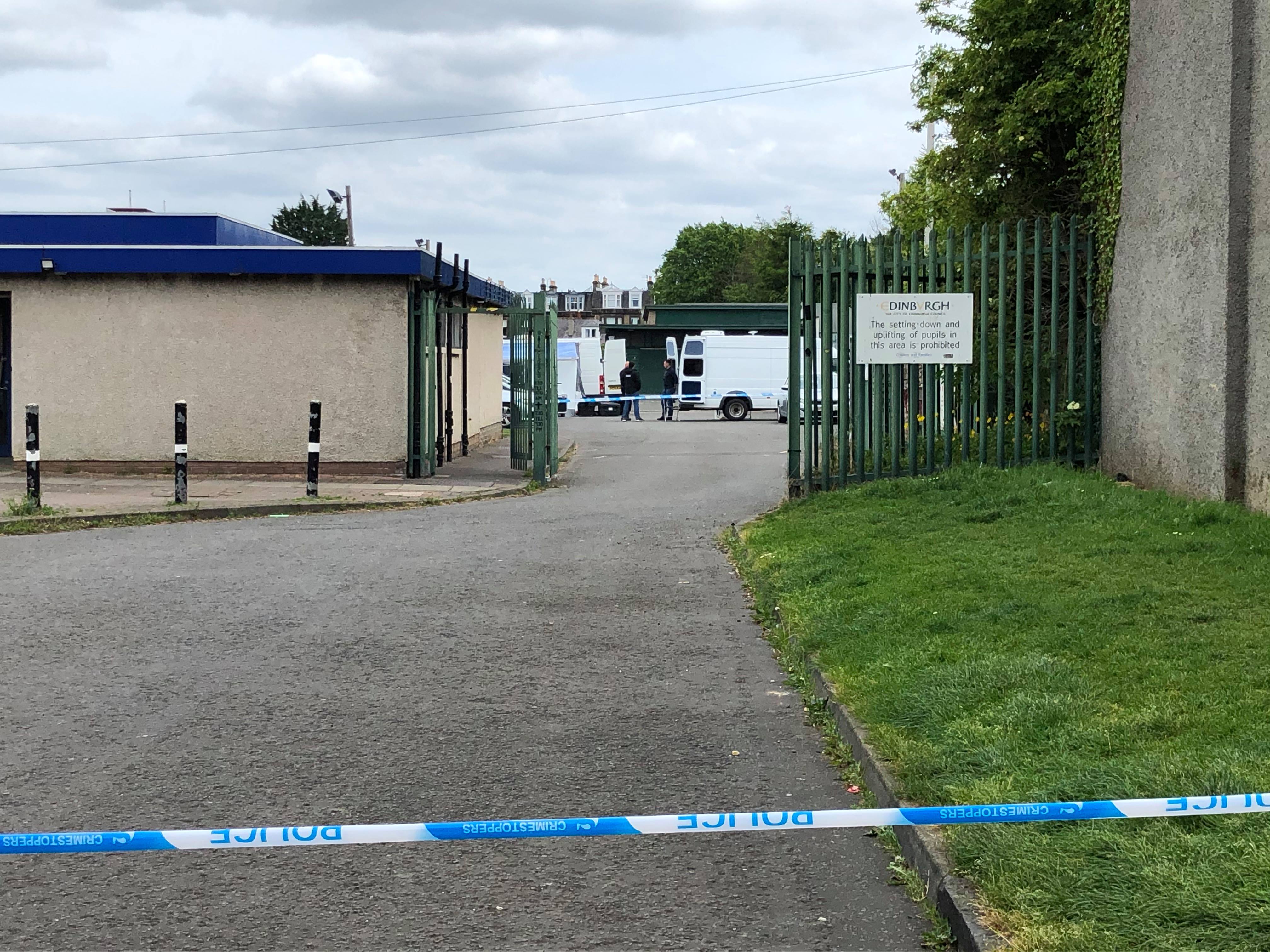 There was a large police presence at Broughton Rugby Club on Granton Road, Edinburgh.