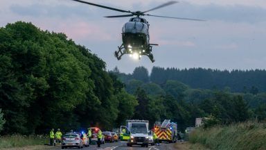 Teenager killed and three others injured in crash on A96