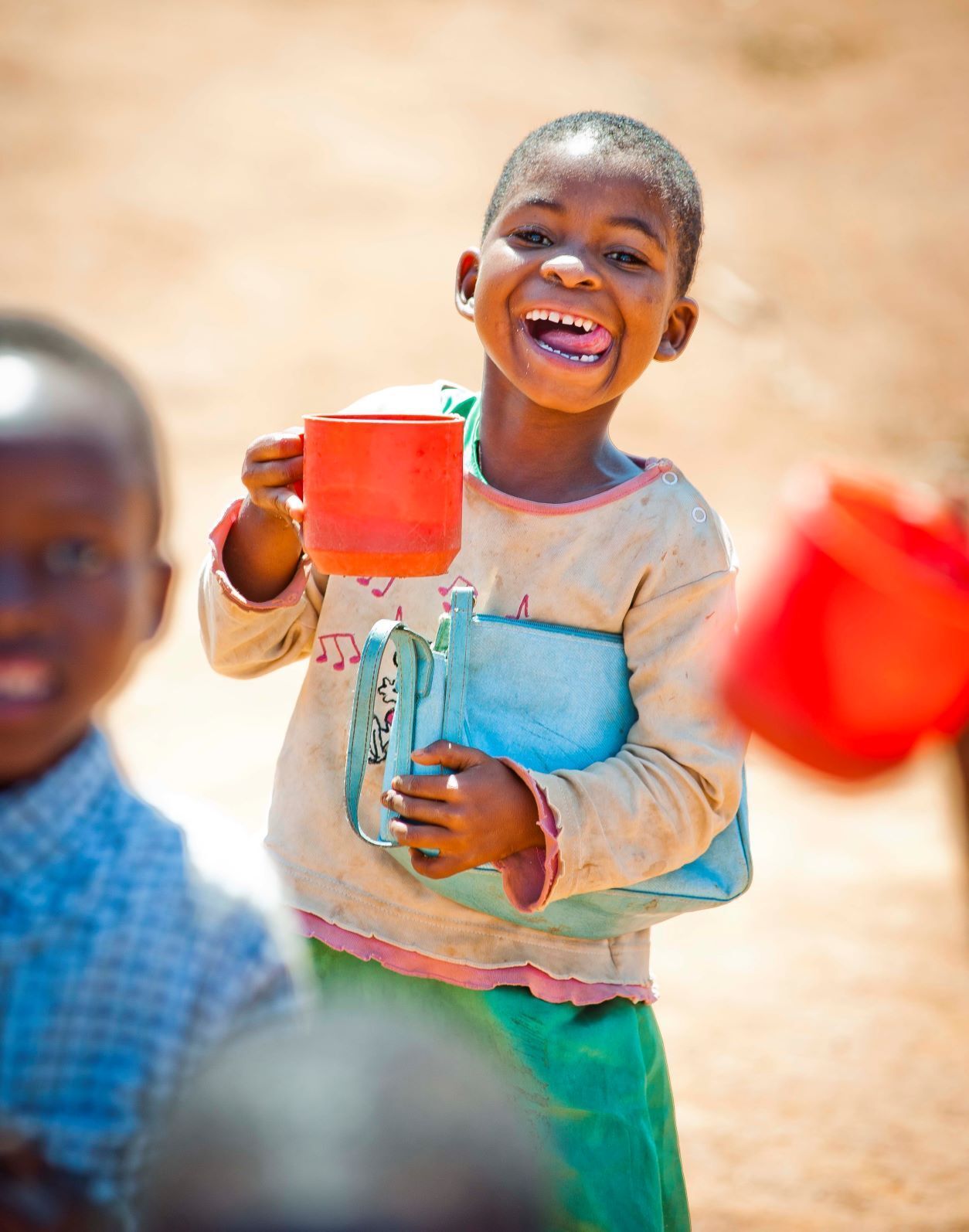 Some of the children the charity Mary's Meals has helped.