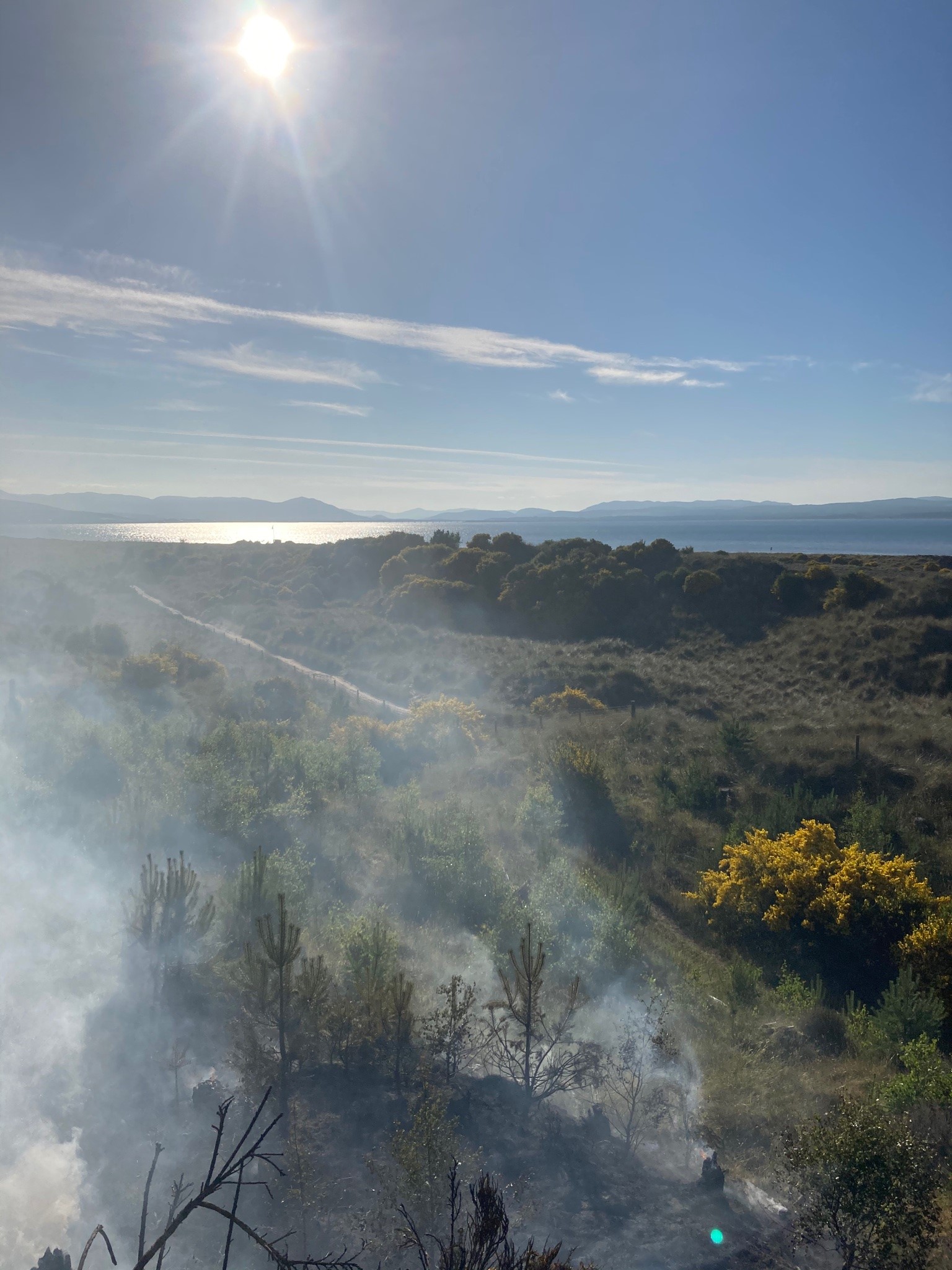 Fire within forestry frounds at the MOD Air Weapons Range near Tain.