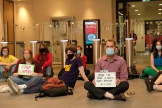 Activists protest in government building over new oilfield