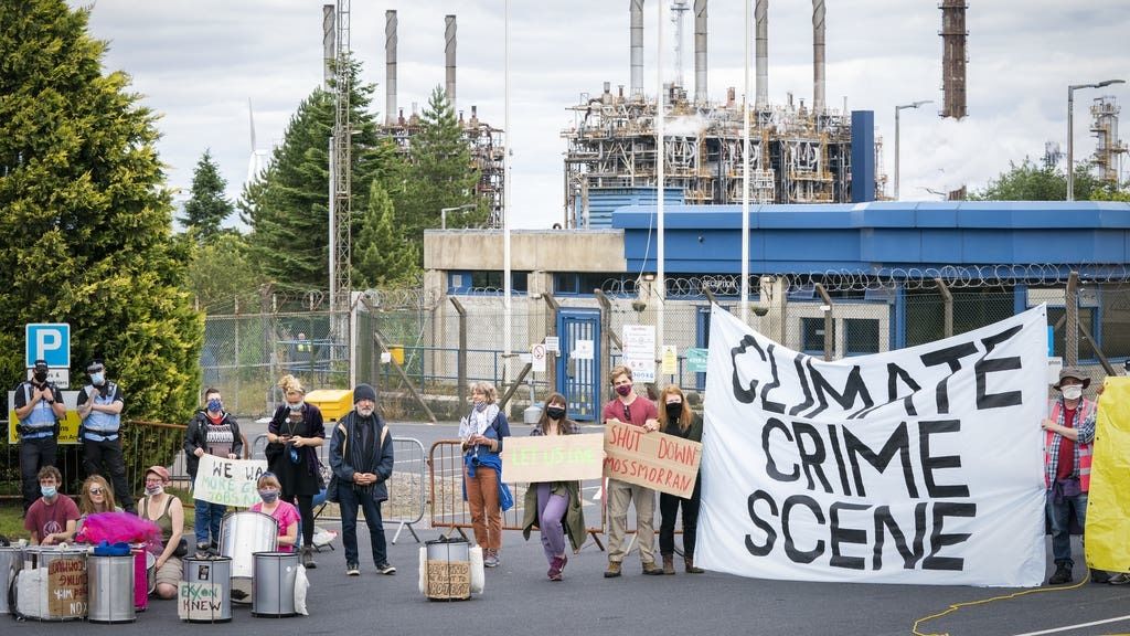 Protesters stage climate camp calling for chemical plant closure