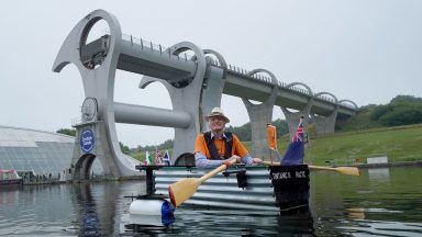 Charity hero rows 100 miles across UK in home-made tin boat