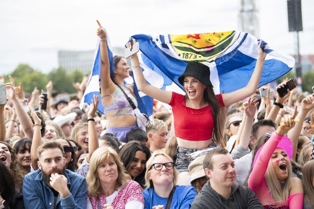 Revellers watch Declan McKenna performing at the TRNSMT Festival (Lesley Martin/PA)