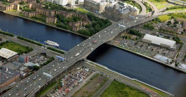 Glasgow road closed after concrete falls from Kingston Bridge