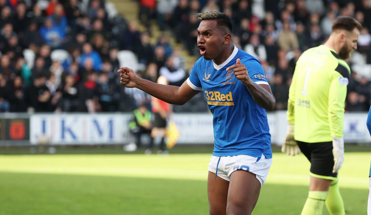 Alfredo Morelos celebrates scoring his 100th goal for Rangers (Craig Williamson/SNS Group)