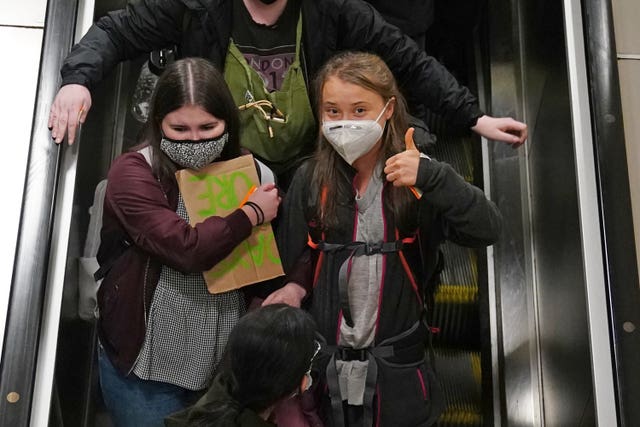 <em>Climate activist Greta Thunberg arrives at Glasgow Central train station</em>”/><cite class=cite>PA Wire</cite></div><figcaption aria-hidden=true><em>Climate activist Greta Thunberg arrives at Glasgow Central train station</em> <cite class=hidden>PA Wire</cite></figcaption></figure><p>Ms Thunberg travelled to Scotland after she took part in a demonstration outside a bank in London on Friday.</p><p>She was mobbed by other climate change activists at the protest outside the Standard Chartered headquarters, as they lobbied against the global financial system supporting the use of fossil fuels.</p><p>Ms Thunberg is expected to take part in other demonstrations during the two-week summit in Glasgow.</p><p>There will be a march through the city on November 5, organised by Fridays for Future Scotland – the Scottish branch of the movement inspired by her activism.</p><p>She is also expected to speak at a rally taking place on Saturday hosted by the COP26 Coalition.</p><p>However, Ms Thunberg has said her formal participation in the summit itself is uncertain.</p><p>In a preview for his BBC One show on Sunday, Andrew Marr asked Ms Thunberg if she had been invited to COP26, and she responded: “I don’t know. It’s very unclear. Not officially.</p><p>“I think that many people might be scared that if they invite too many radical young people, then that might make them look bad.”</p><div class=