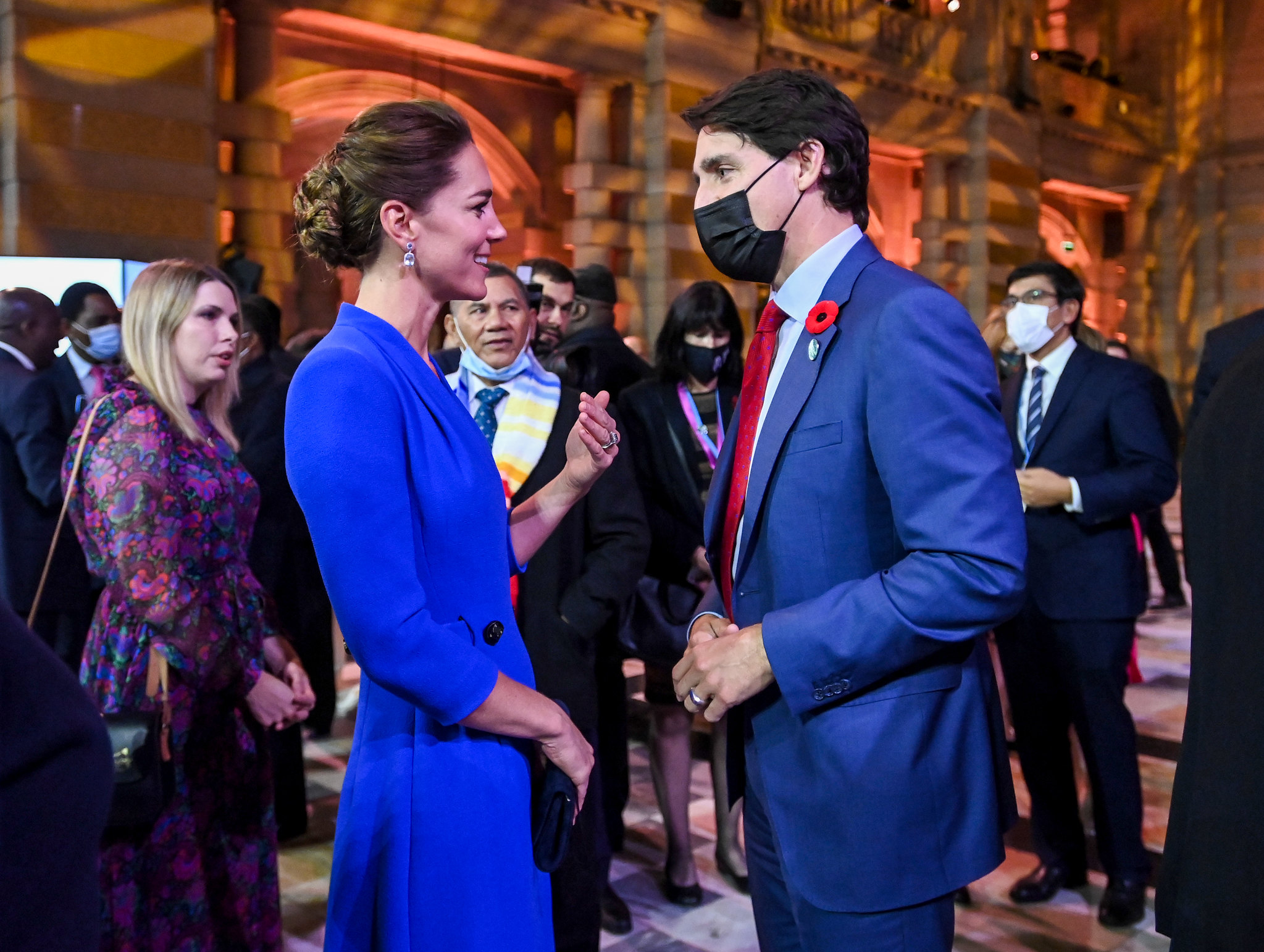 Catherine, Duchess of Cambridge, and Justin Trudeau, Prime MInister of Canada.