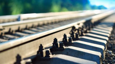 Stock image of train track.