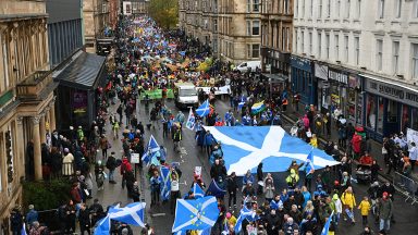 Tens of thousands march through Glasgow in huge climate protest