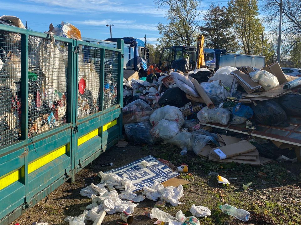 Council accused of dumping waste in car park as bin strike continues