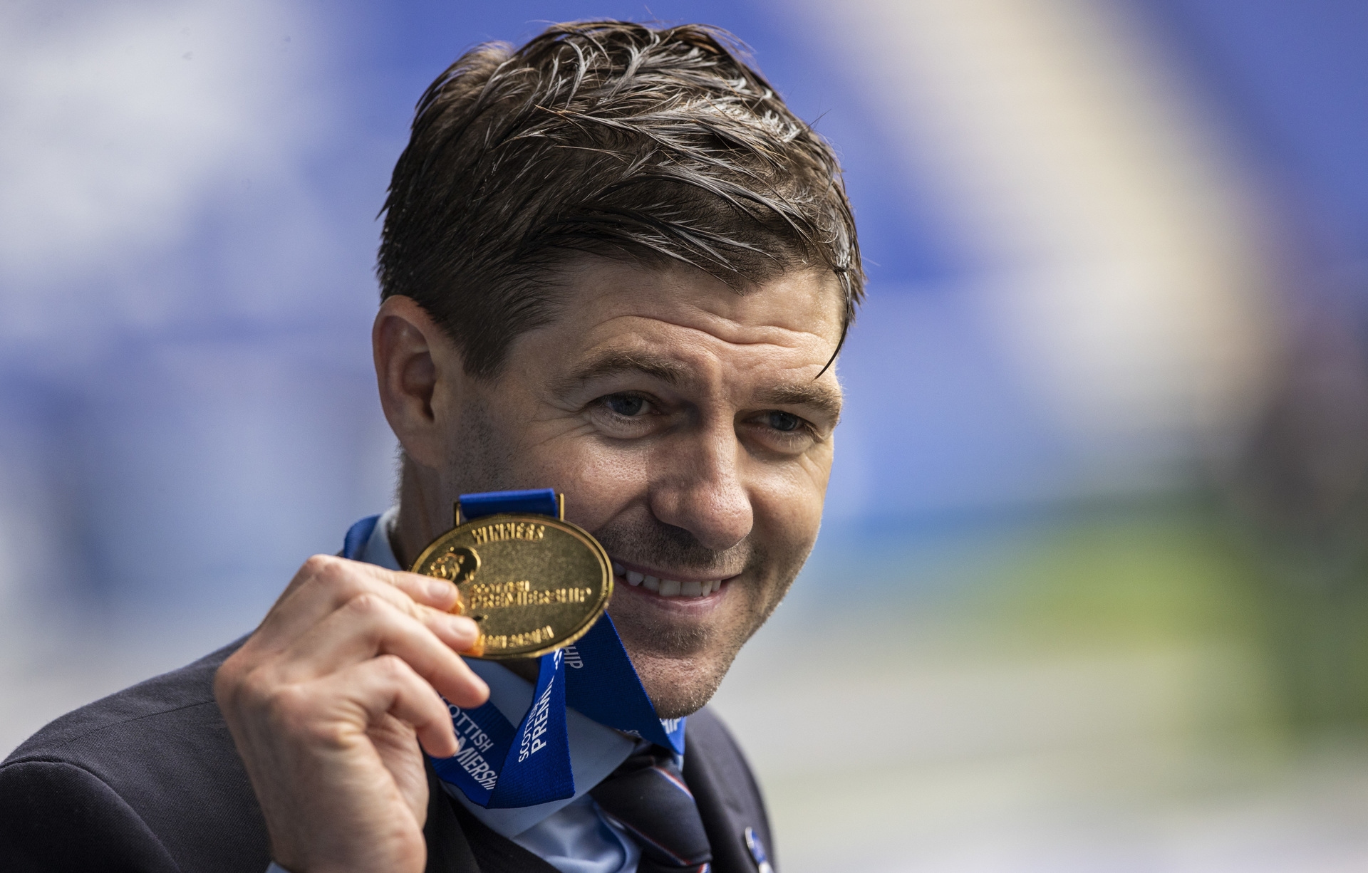 Gerrard took Rangers to the Premiership title.