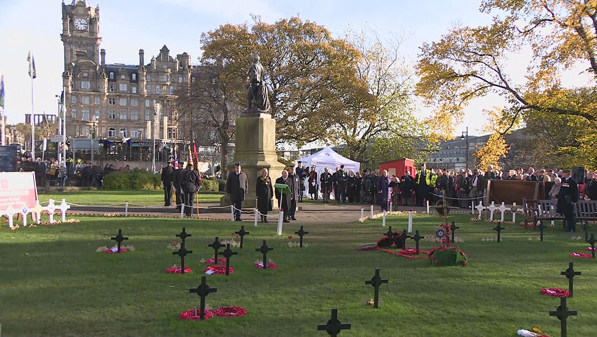 Remembrance Service at Princes Street Gardens in Edinburgh.
