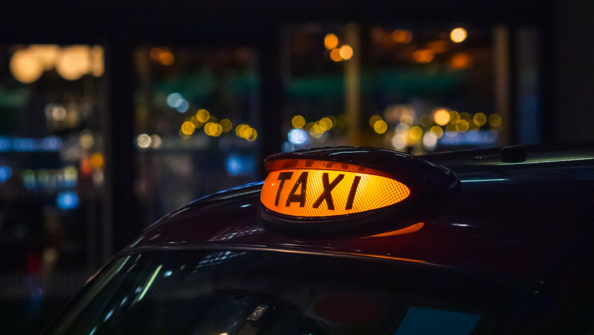 Stock image of a taxi.