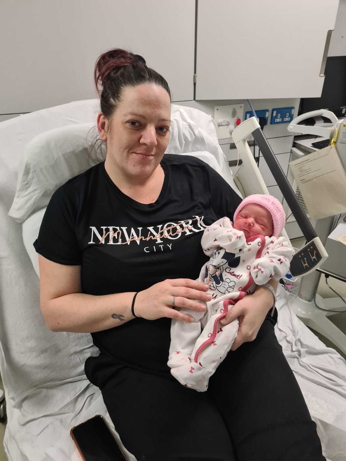 Lisa Playfair and baby Skye Rose Irving