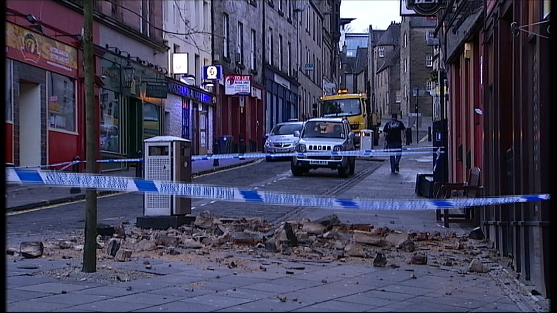 Debris on the streets as bawbag blew across Scotland.