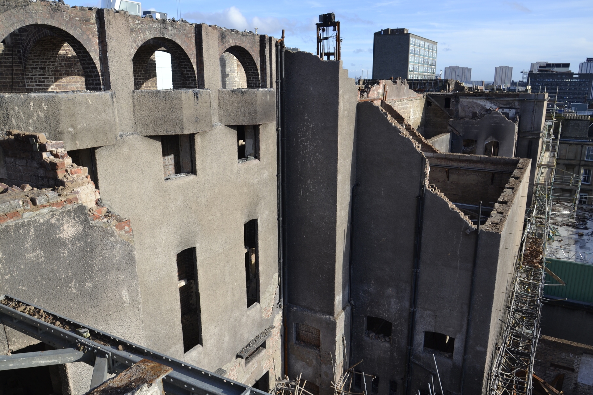 The iconic building on Garnethill was destroyed.