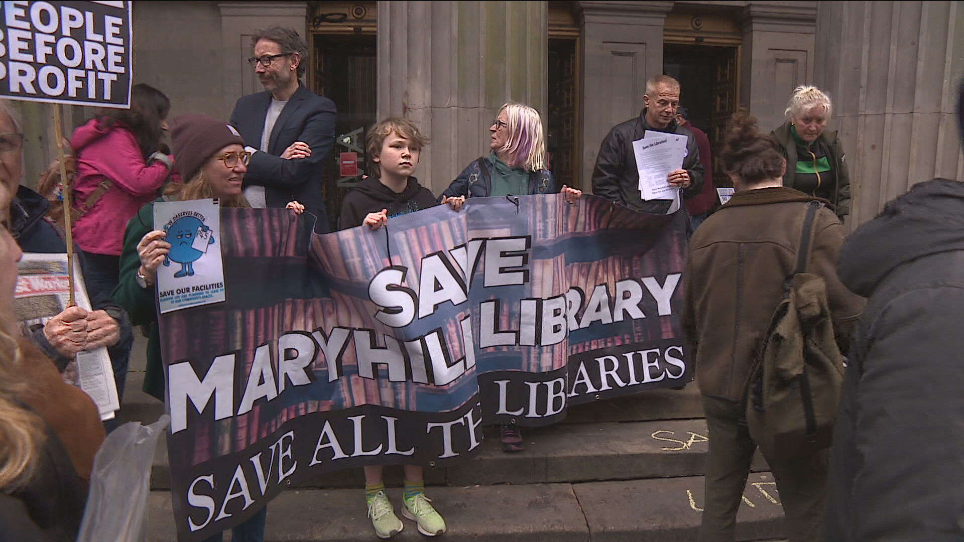Campaigners called for the libraries to be saved from closure. 