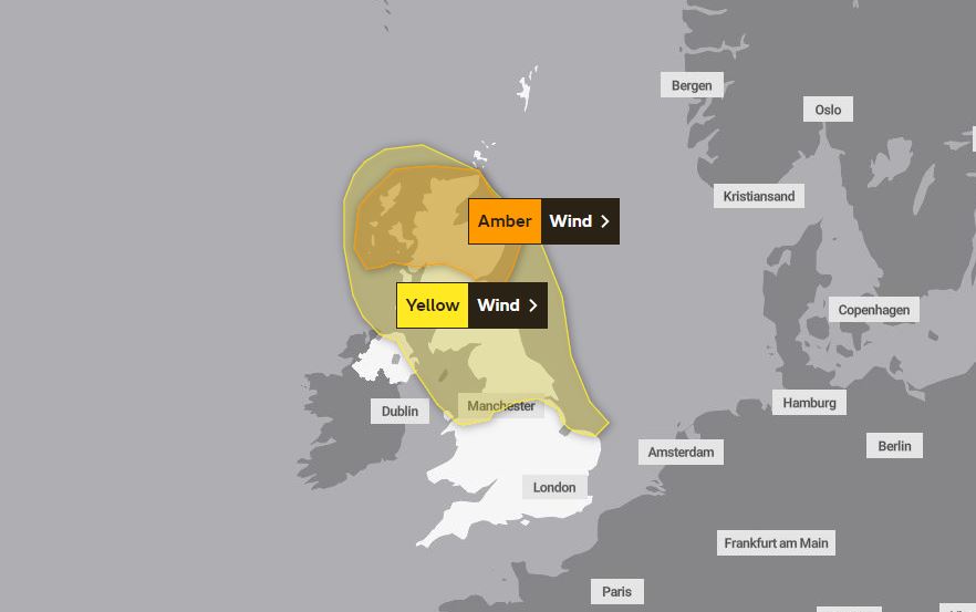 Weather warning for Sunday. 