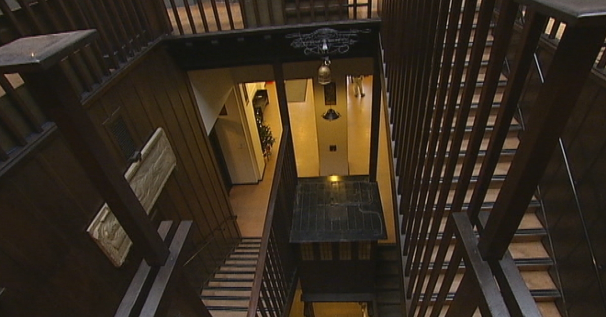 Inside the ornate Charles Rennie Mackintosh-designed art school.