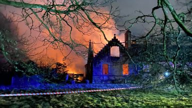Historic 19th century Gartshore Estate destroyed by large fire