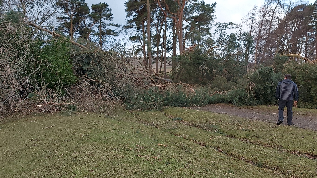 Edzell has been left devastated by the storms.