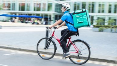 Police crack down on delivery cyclists flouting traffic rules
